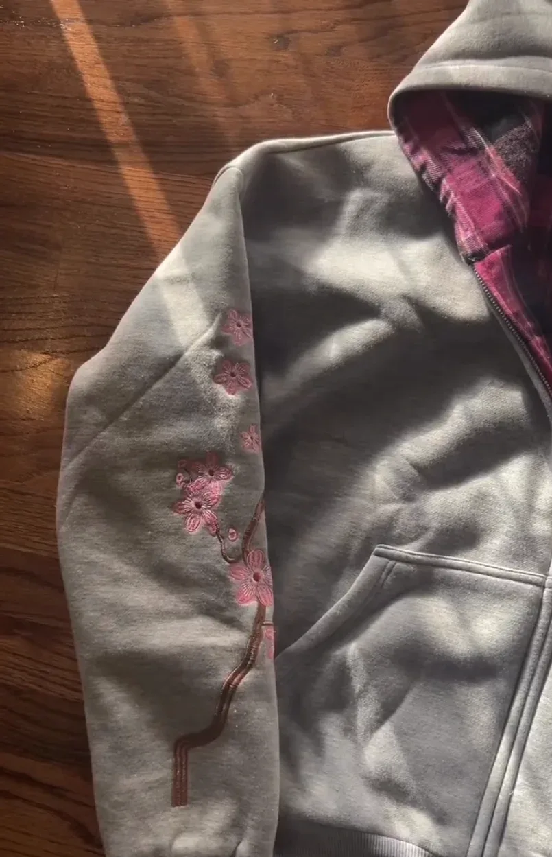Flower Embroidery Hoodie 4