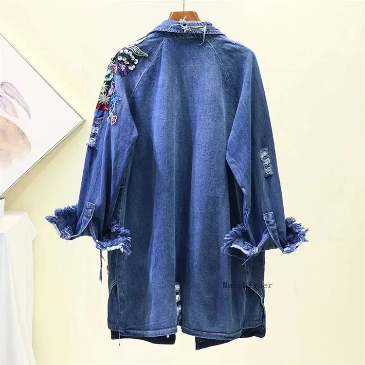 Floral Embroidered Jean Jacket 5
