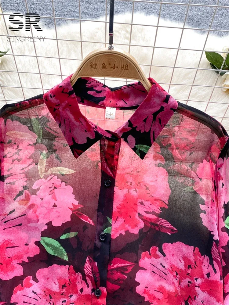 Bluse Puffärmel Blumen 4