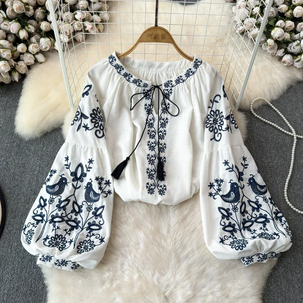Bluse Bestickt Blumen 4