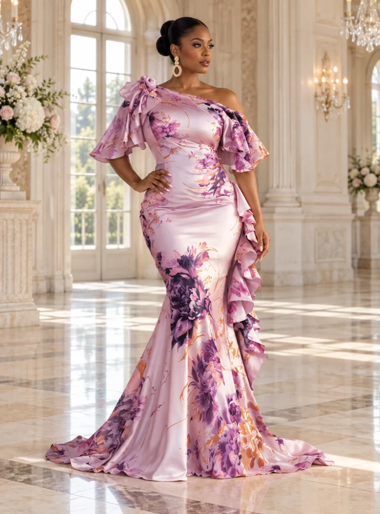 Dress With Flowers Embroidered