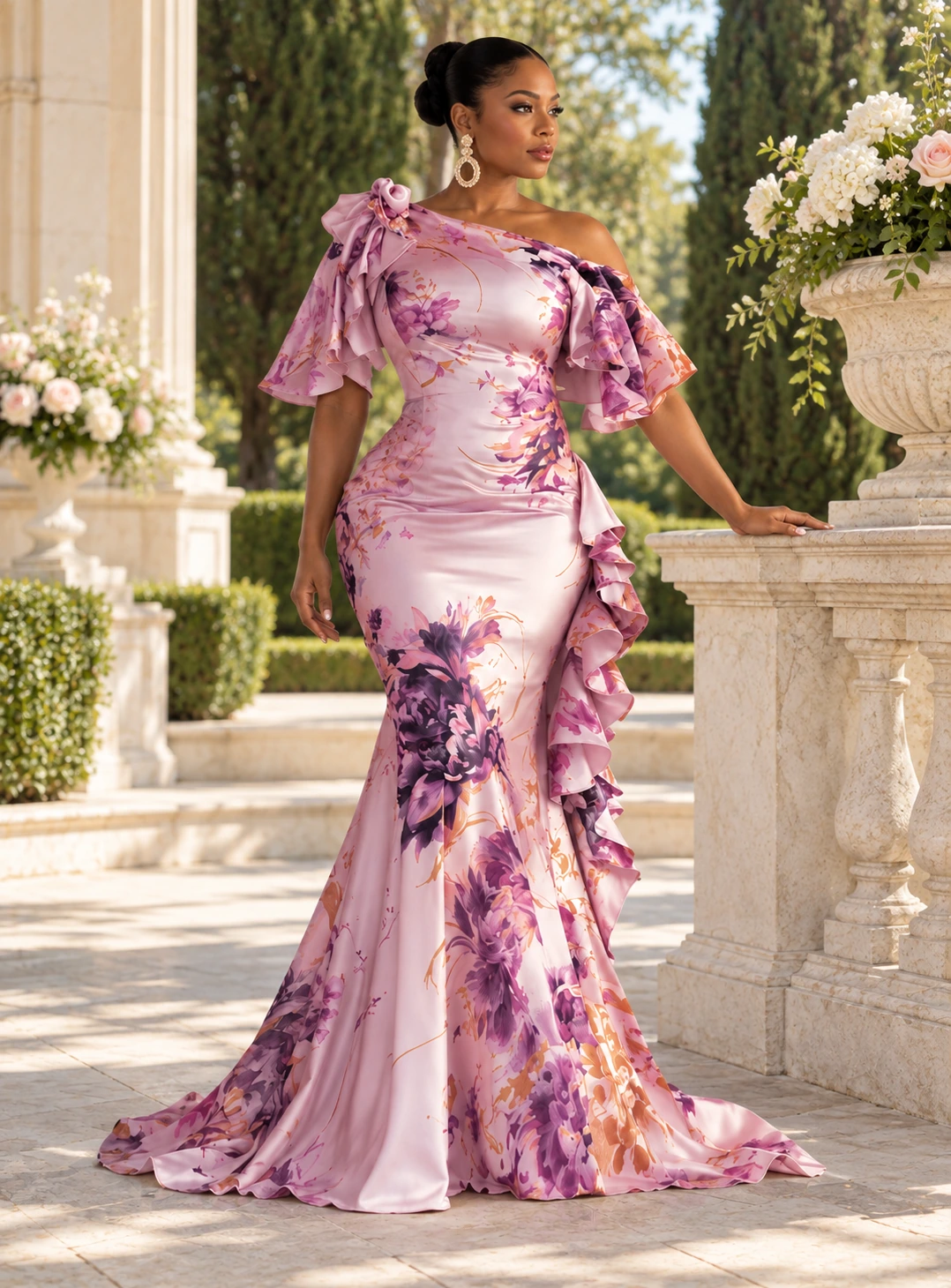 Dress With Flowers Embroidered