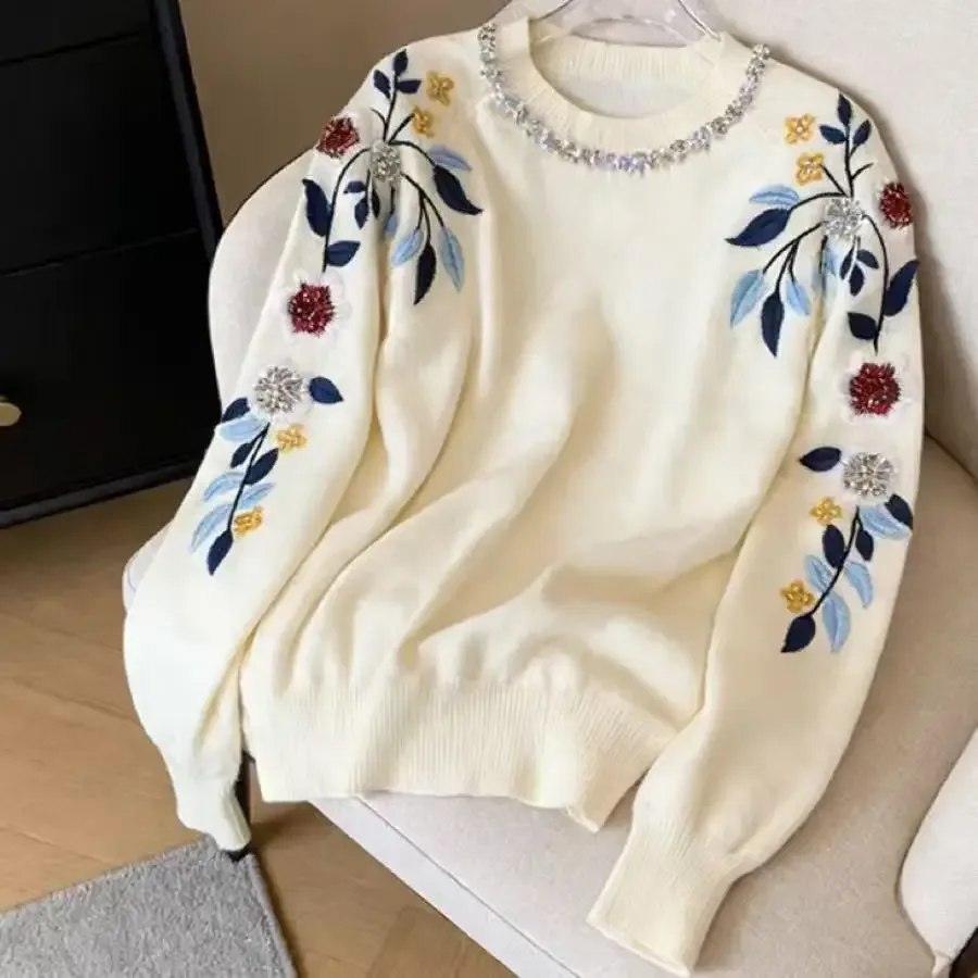 Sweater With Flower Embroidery 2
