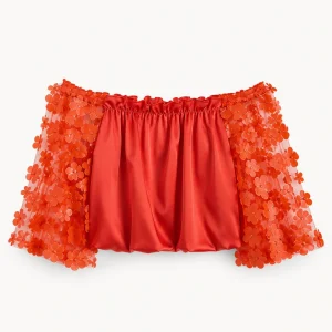 Schulterfreie Bluse Blumen 1