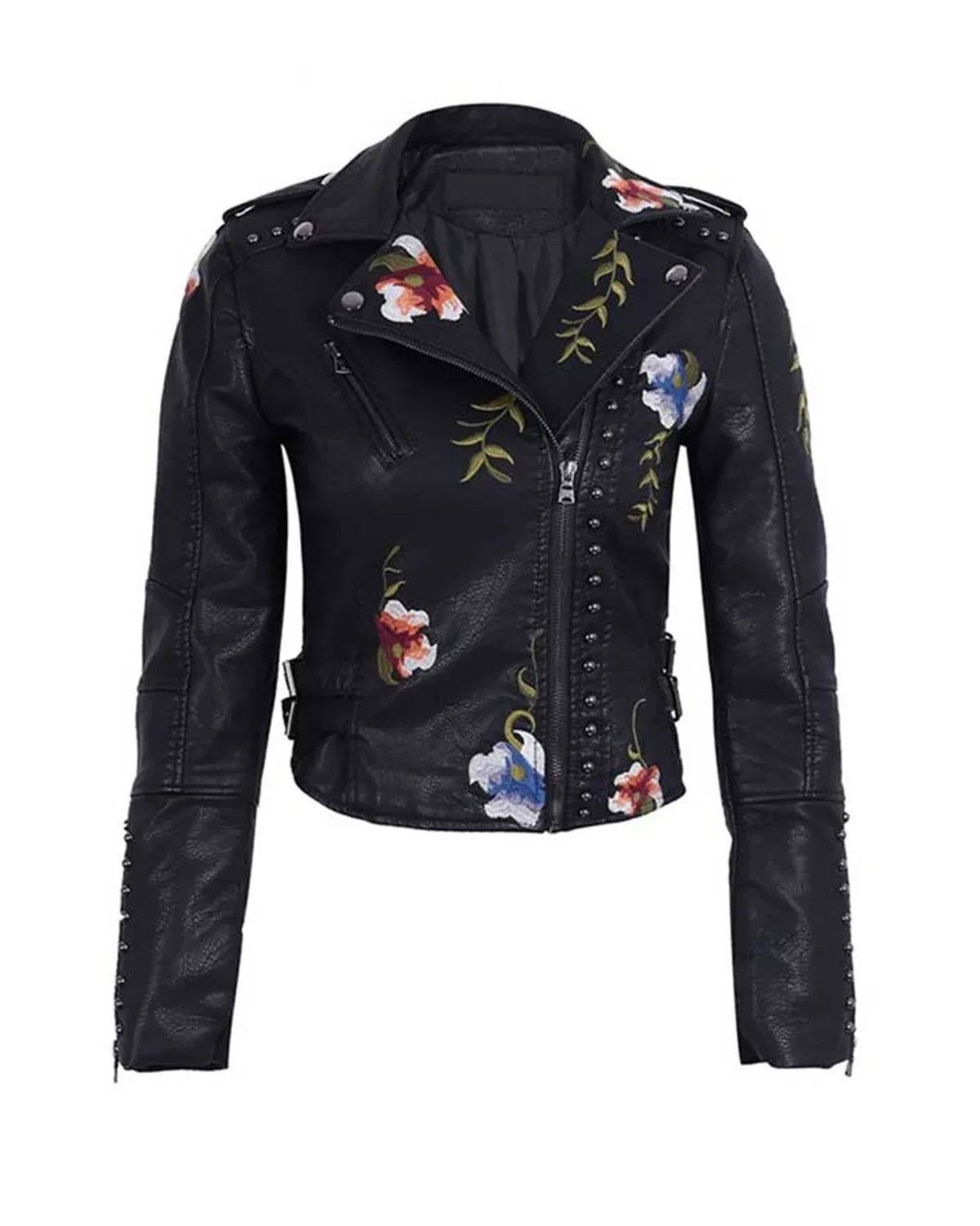 Leather Jacket With Flowers 4