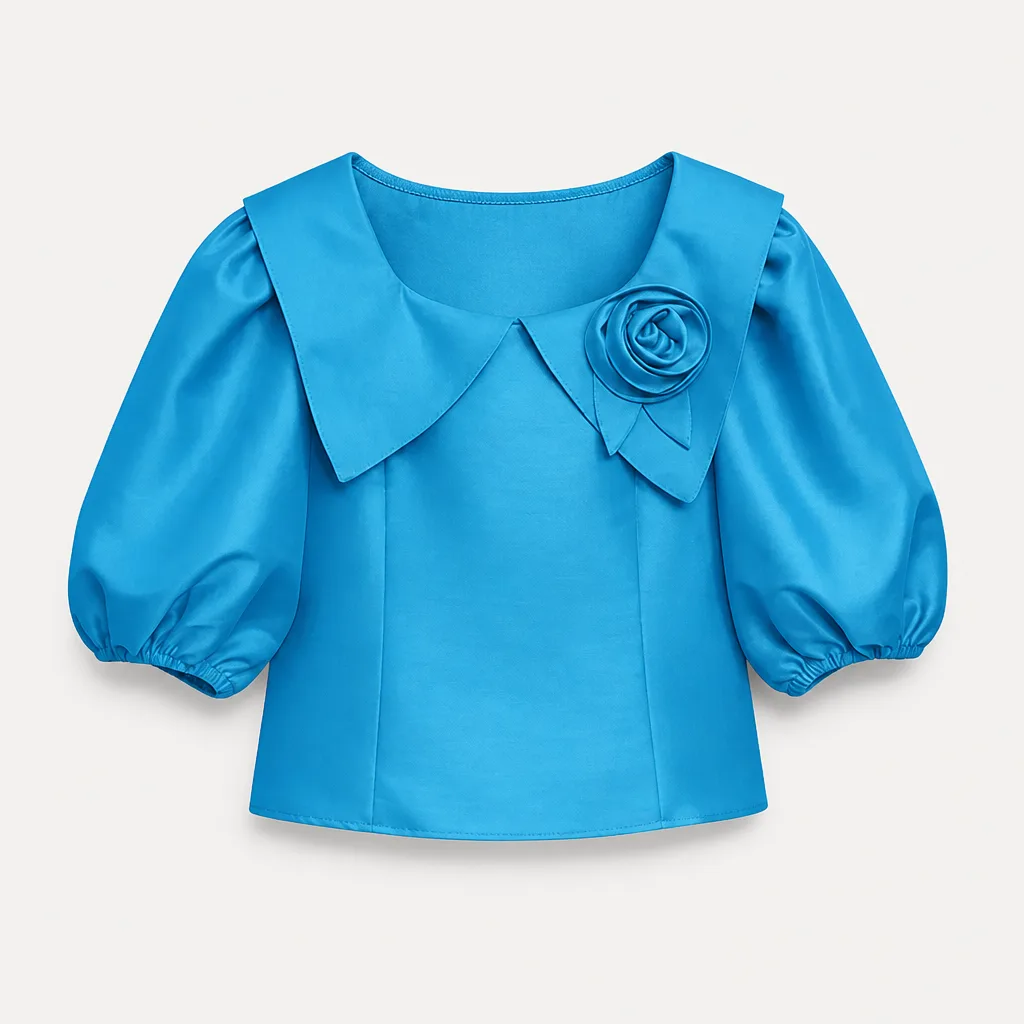 Blumen Bluse Kurzarm 1
