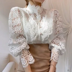 Bluse Weiss Mit Blumenmuster 1