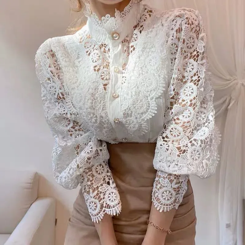 Bluse Weiss Mit Blumenmuster 2