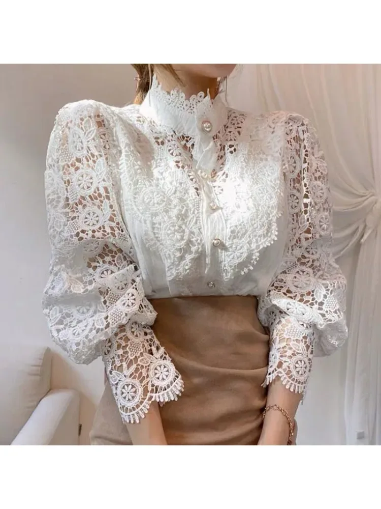 Bluse Weiss Mit Blumenmuster 5