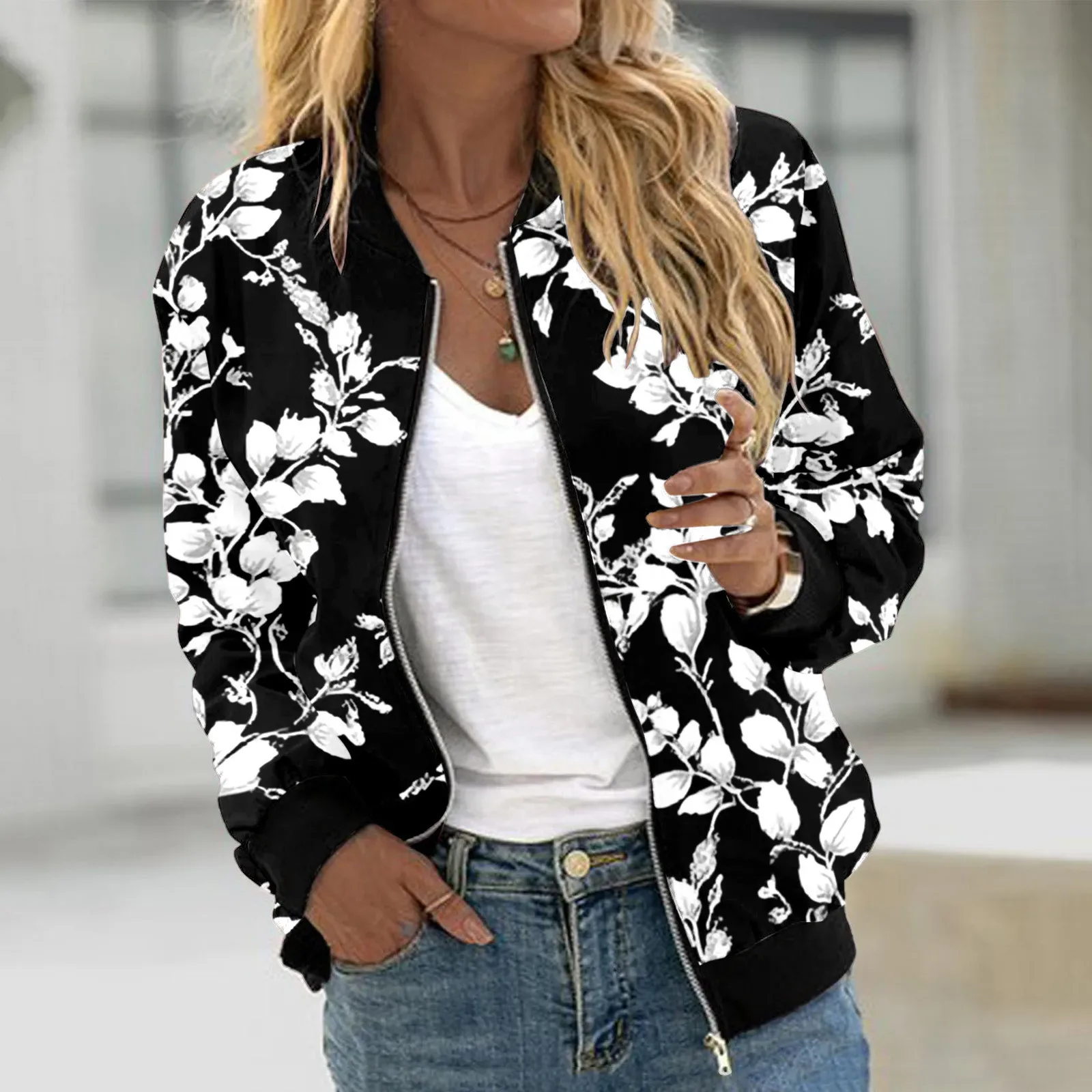 Flower Bomber Jacket Womens 1