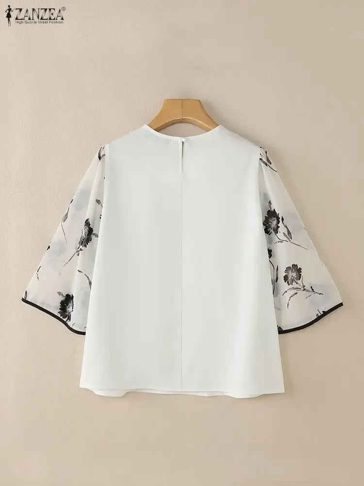 Bluse Chiffon Blumen 3