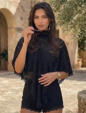 Damen Bluse Schwarz Mit Blumen 1