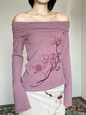 Purple Flower Sweater 1