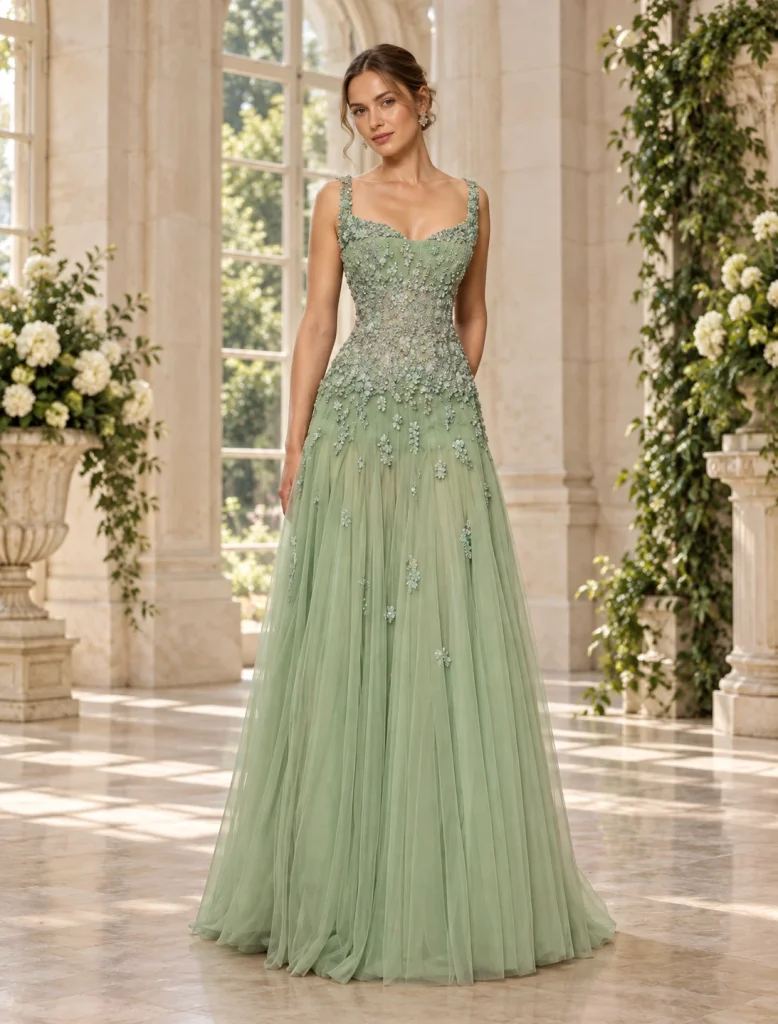 Flower Dress Green