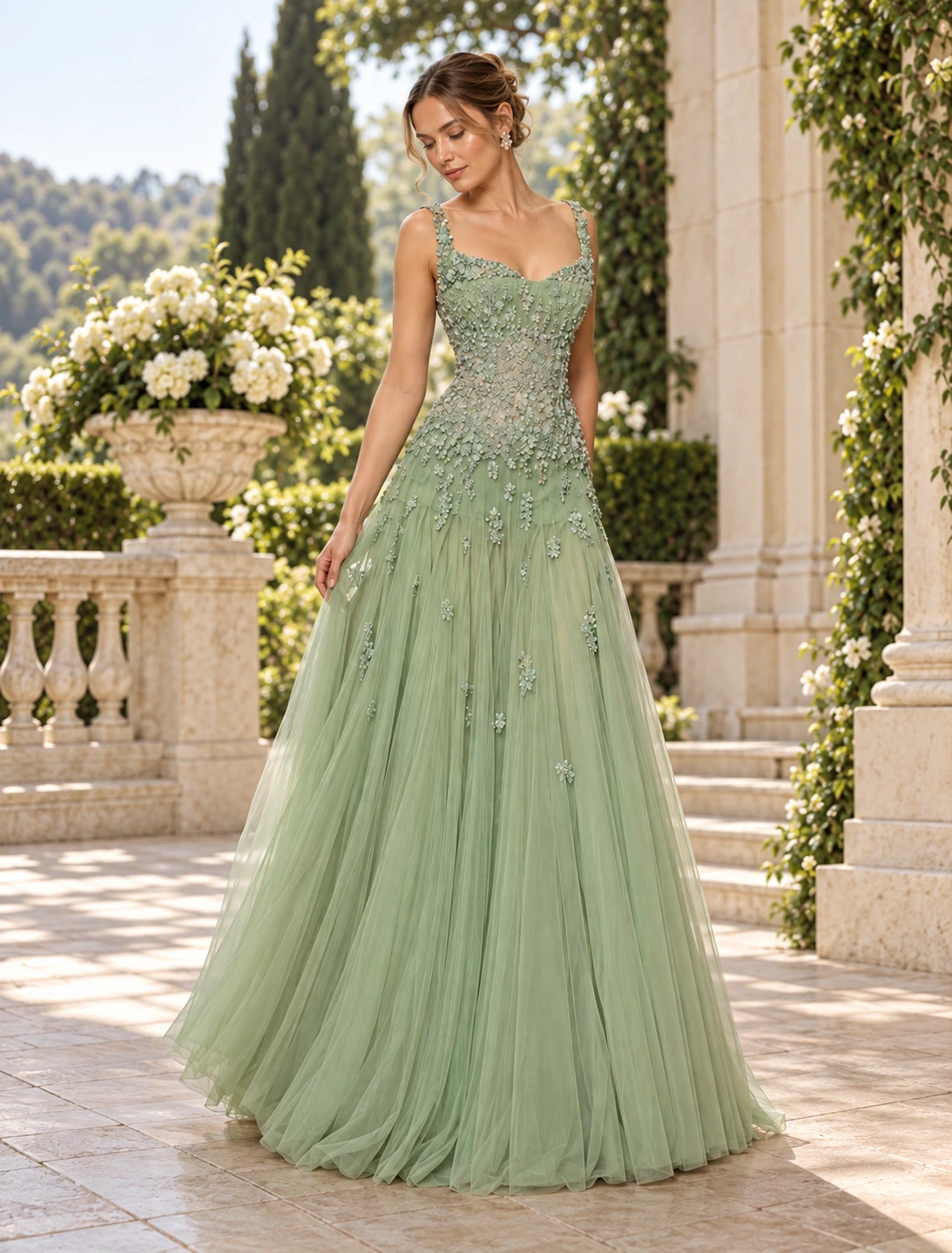 Flower Dress Green