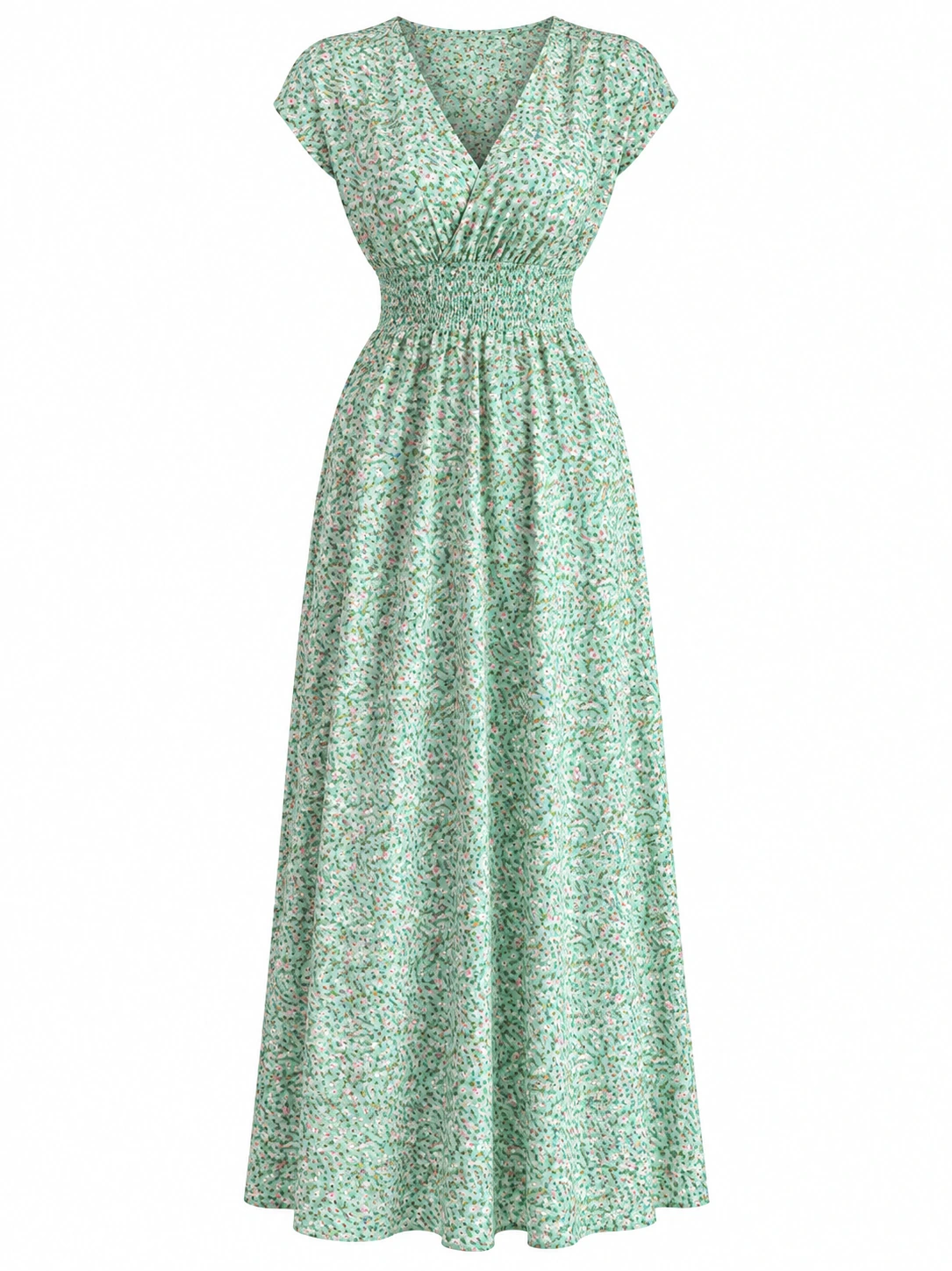 Green Floral Long Dress