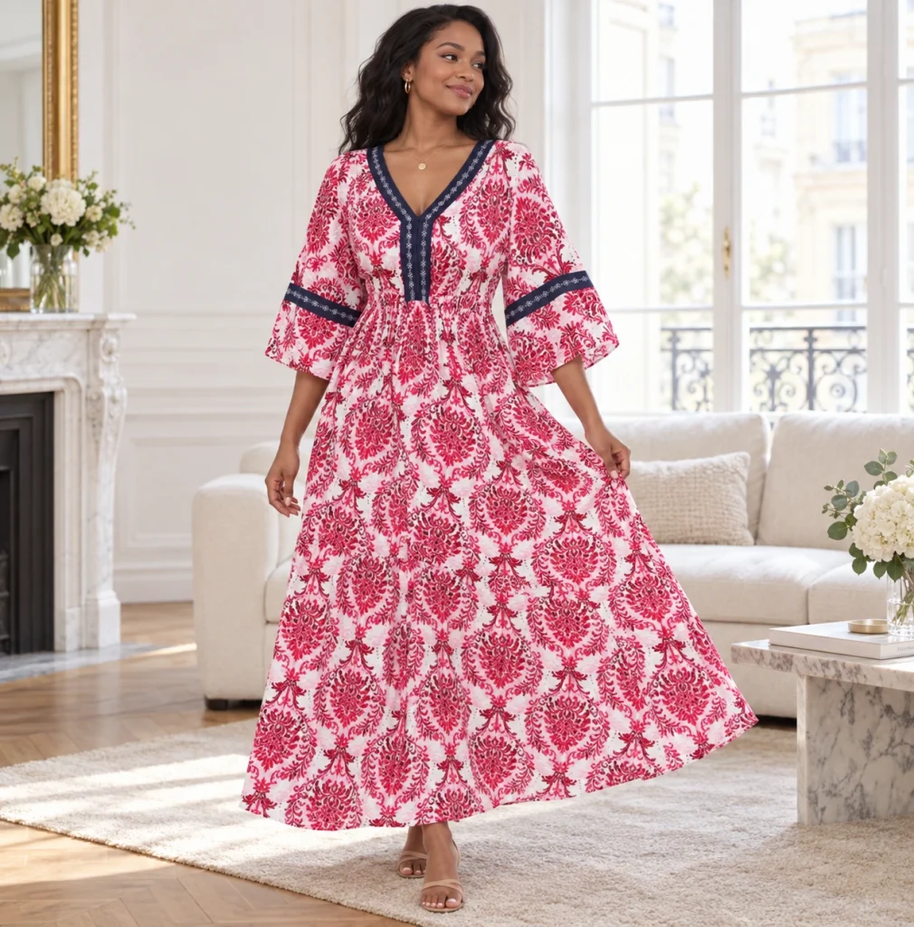 Langes Blumenkleid Sommer