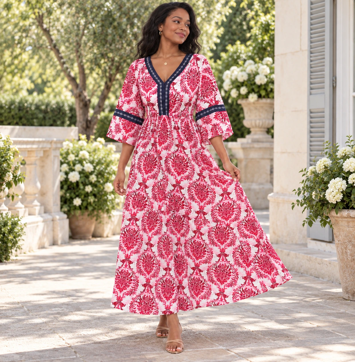 Langes Blumenkleid Sommer