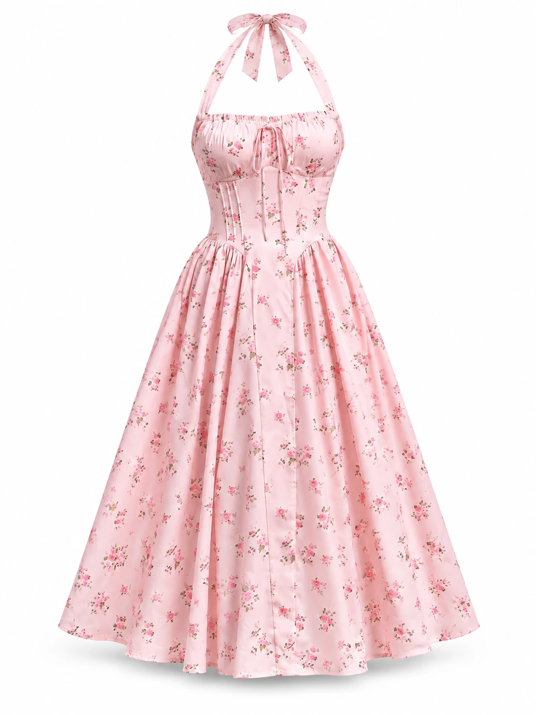 Pink Floral Corset Dress