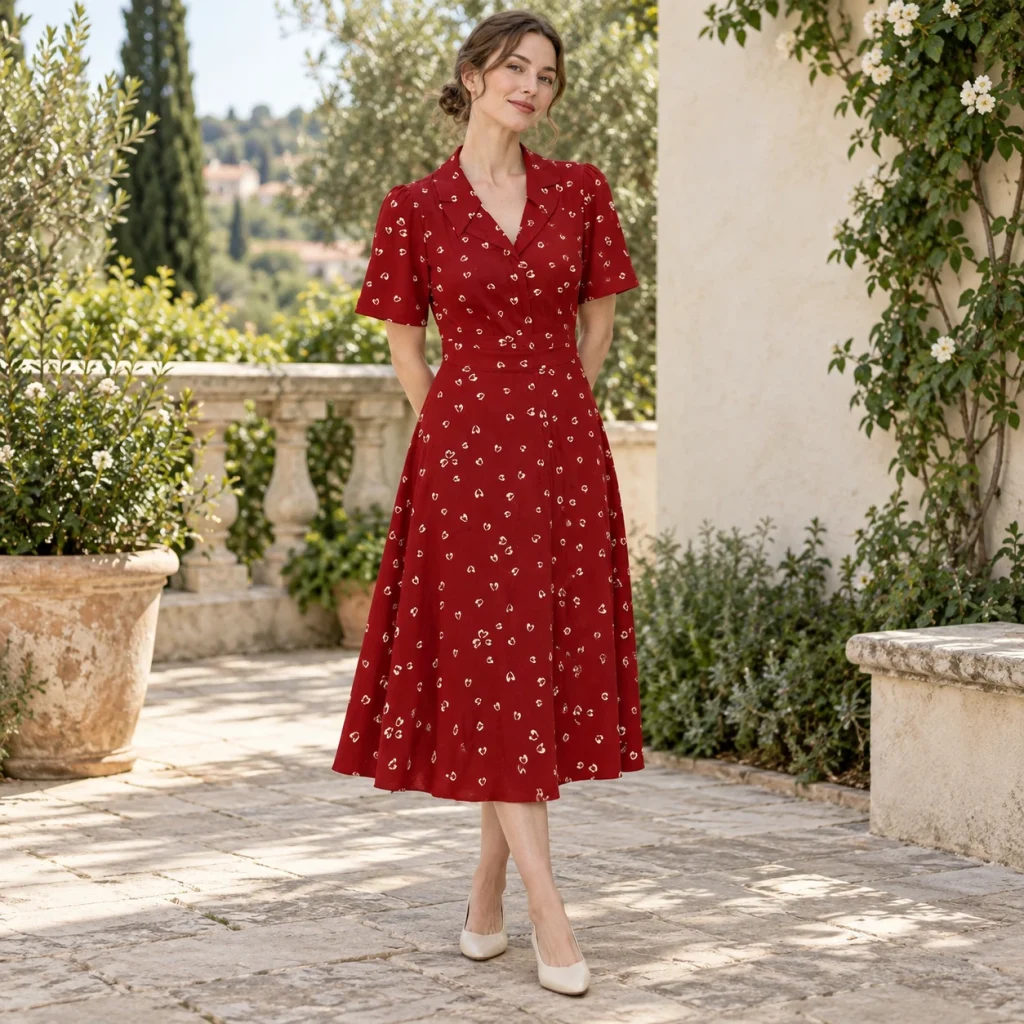Red Floral Printed Dress