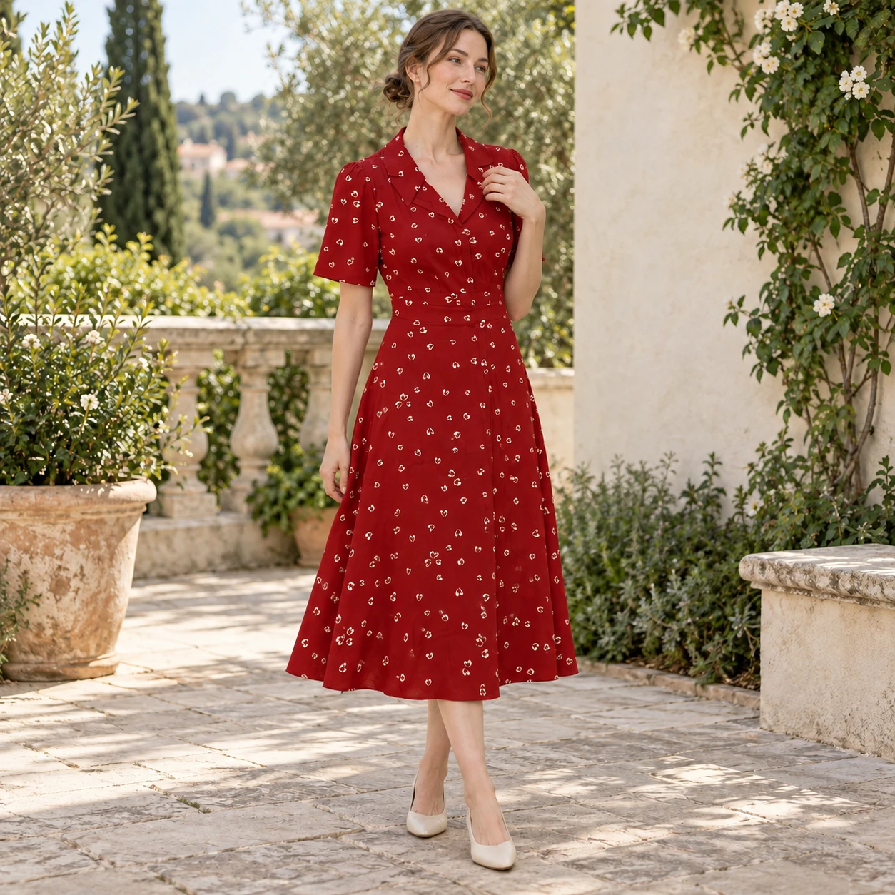Red Floral Printed Dress