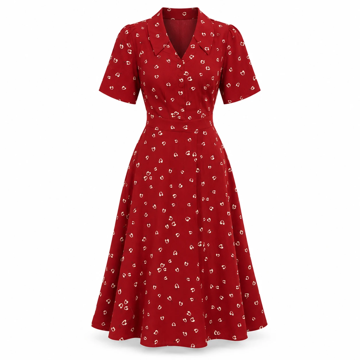 Red Floral Printed Dress
