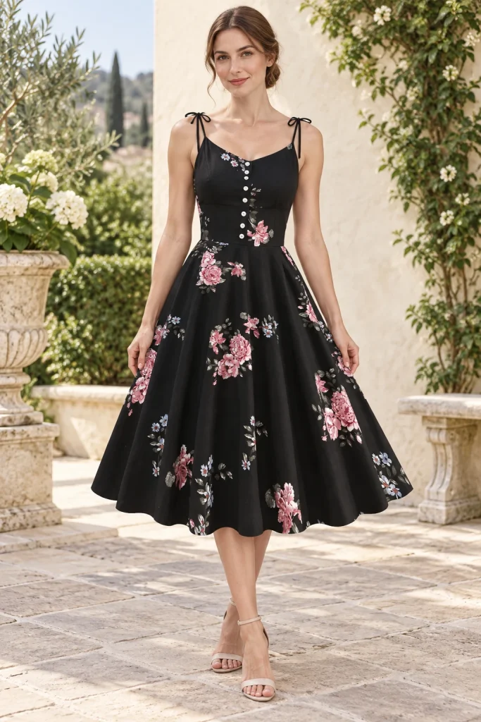 1950s Floral Dress