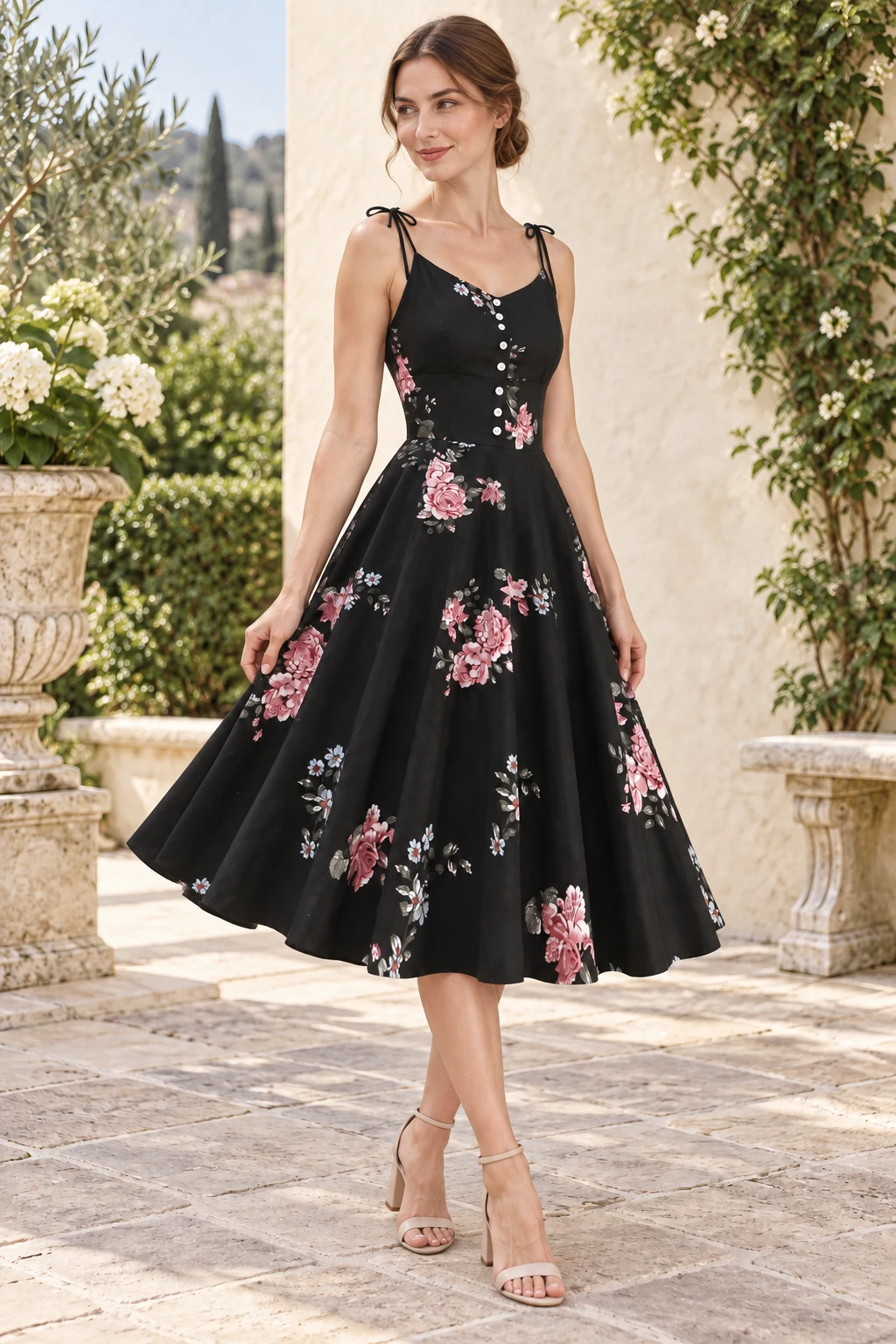 1950s Floral Dress