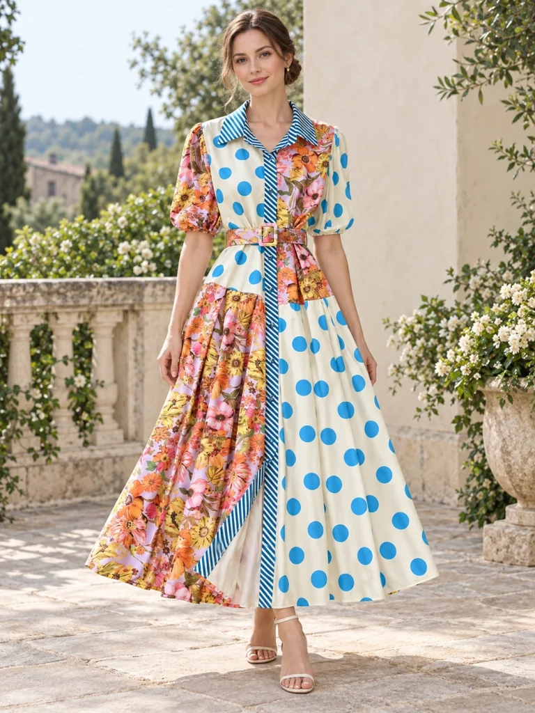 1980s Floral Dress