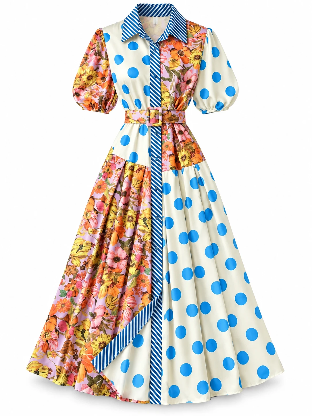 1980s Floral Dress